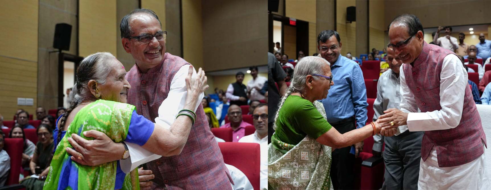 मुख्यमंत्री श्री चौहान अपनी प्राथमिक कक्षा की शिक्षिकाओं को देख कर हुए भाव-विभोर